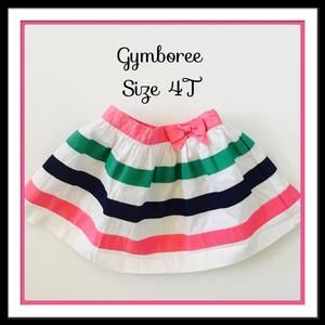 Gymboree Pink, White, Navy Blue Striped Skirt