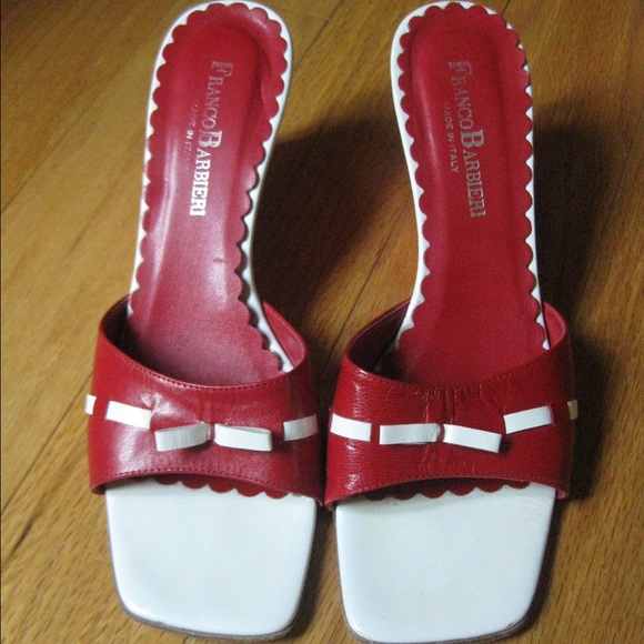 Red Franco Barbieri Wedge Sandals