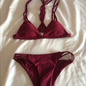Burgundy bikini