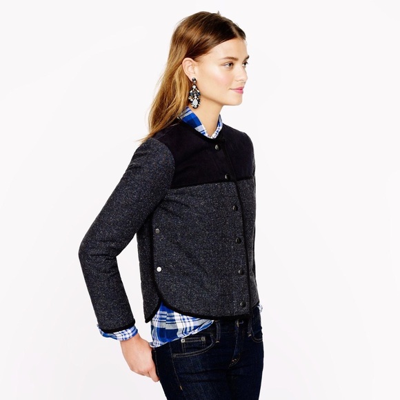 SOLD❗️NWOT J.Crew Quilted Jacket in Navy - Picture 2 of 4