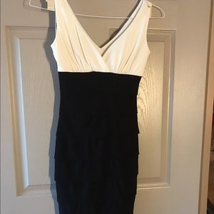 Black and white cocktail dress