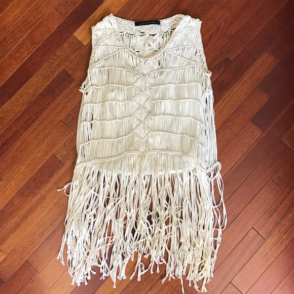 Zara boho knit top with Fringe