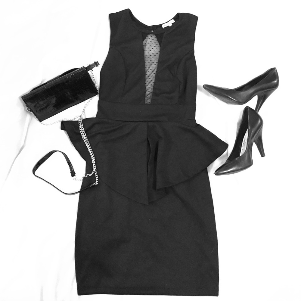 Black Charlotte Russe Peplum Cocktail dress