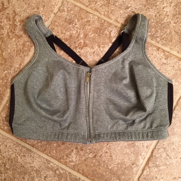 Zip front sports bra