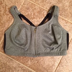 Zip front sports bra