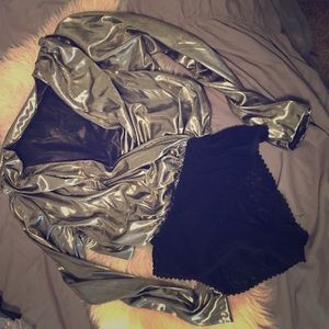 Vintage gold/lace leotard
