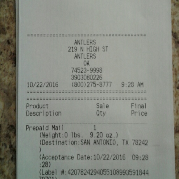 Coach Perfume Receipt