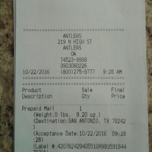 Coach Perfume Receipt