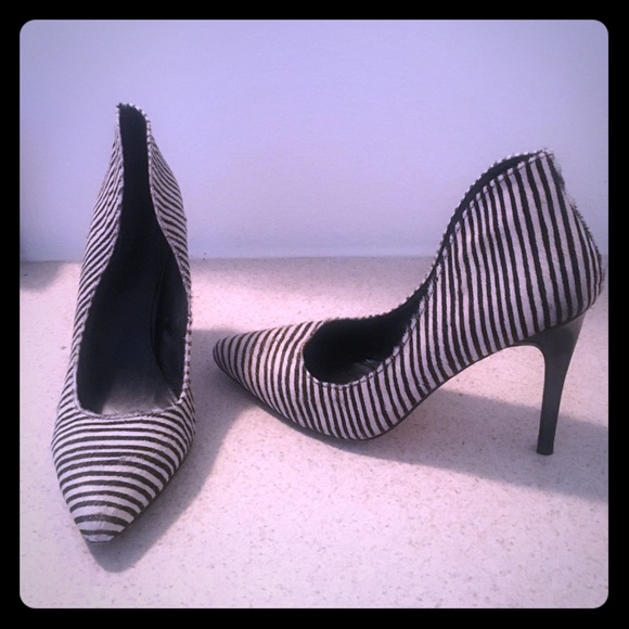 Black and white heels