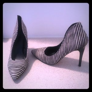 Black and white heels