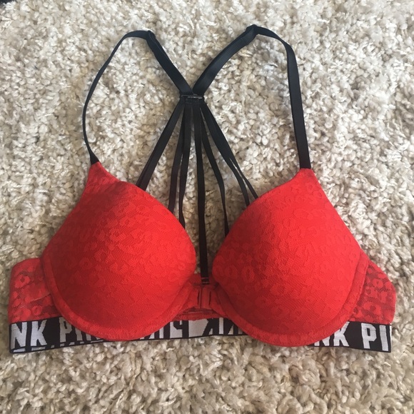 PINK Leopard Lace Racerback Bra