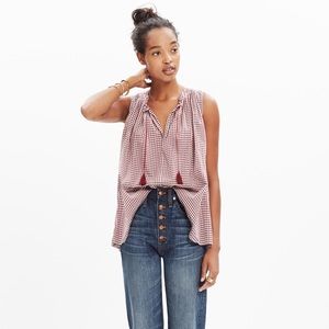Madewell Bellshift Top in Gingham Check