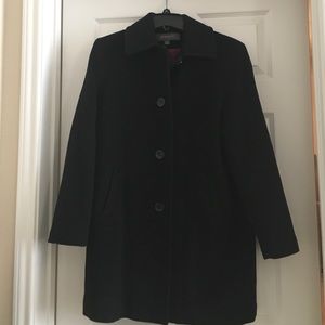 Black Liz Claiborne wool peacoat- size 6 petite