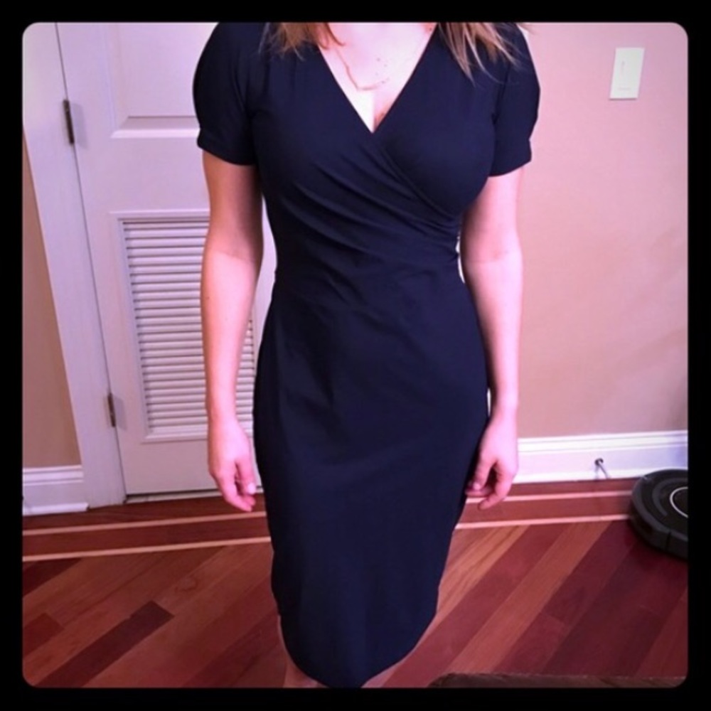 Navy New Jersey Lycra Dress -classy&long lasting