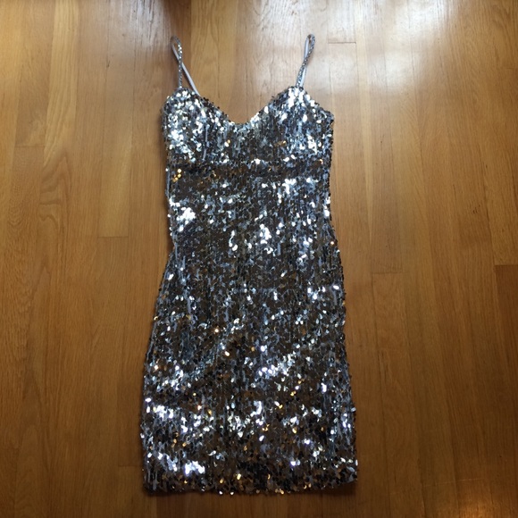 Silver Sequence Mini Dress