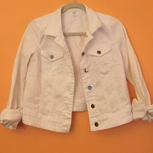 White stretch denim jacket