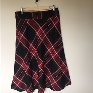 Black & red argyle midi skirt