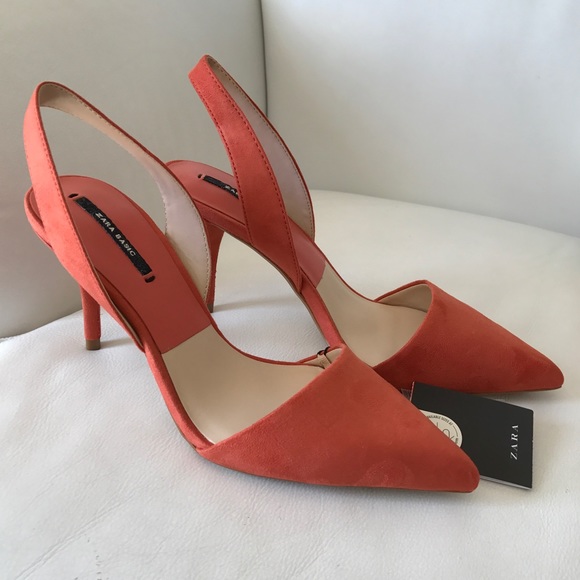 Zara Sling back peach heels - Picture 2 of 4