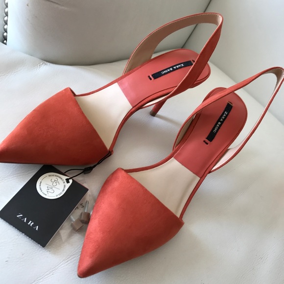 Zara Sling back peach heels - Picture 4 of 4