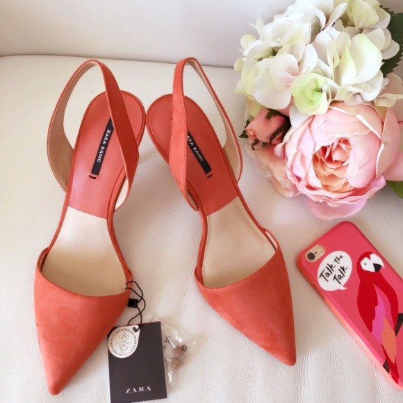 Zara Shoes - Zara Sling back peach heels