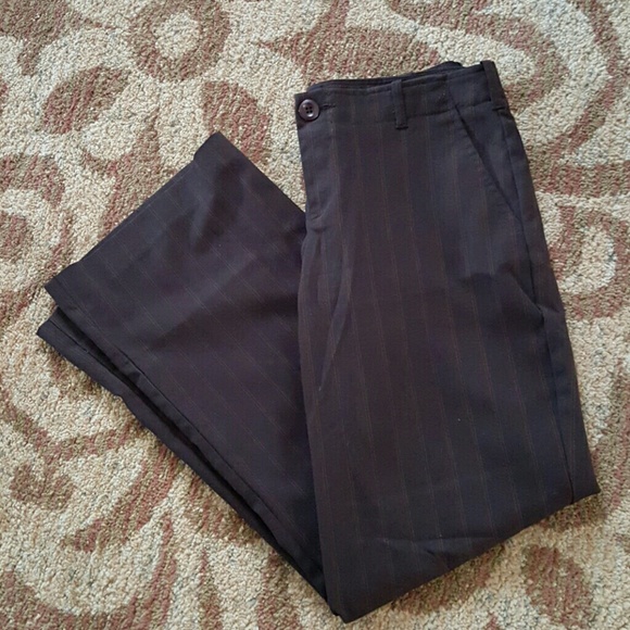Brown pinstripe dress pants size 2P EUC