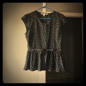 Black and Tan polka dot Lauren Conrad blouse