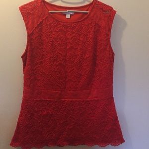 New York and company  red lace tank size medium