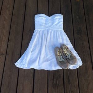 white strapless dress