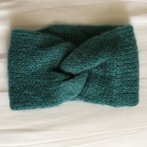 Turquoise knit winter headband