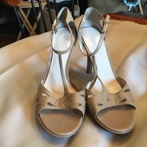 Apostrophe tan strappy heels