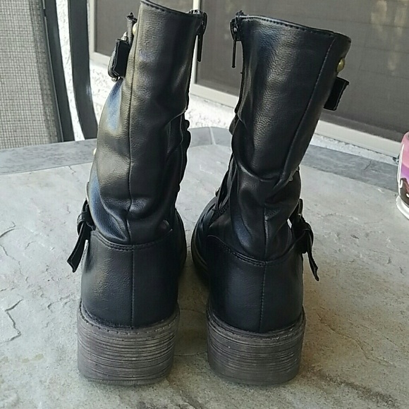 Black & Antique Gold Boots - Picture 3 of 4