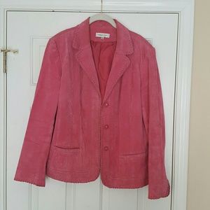 Hot Pink Leather Suede Blazer