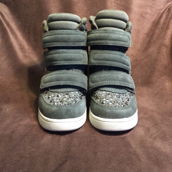 Aldo Velvet Green Hidden Wedge Sneaker