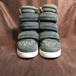 Aldo Velvet Green Hidden Wedge Sneaker