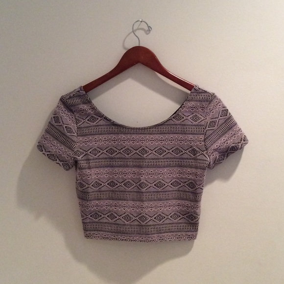 Tribal Light purple crop top