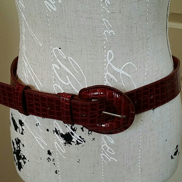 Red Alligator Print Belt