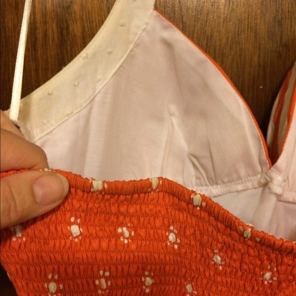 Size 7 Orange/White Halter Dress. MUST BUNDLE - Picture 2 of 4