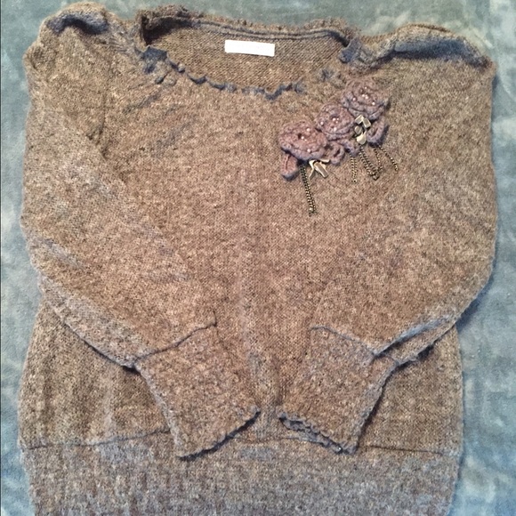 Dark grey with floral accent, size large, worn x2