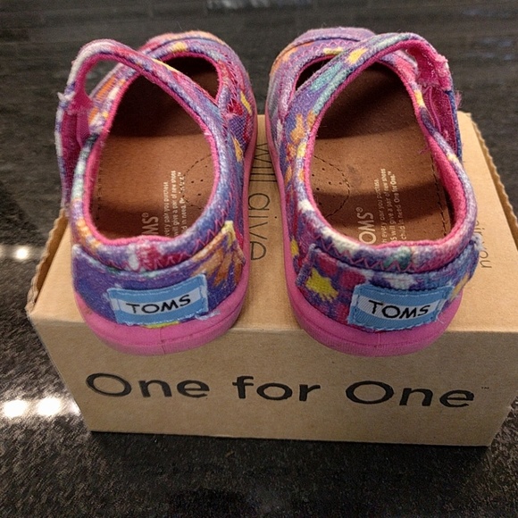 Toms Baby Girl Mary Janes Pink Floral Flower T4 - Picture 4 of 4