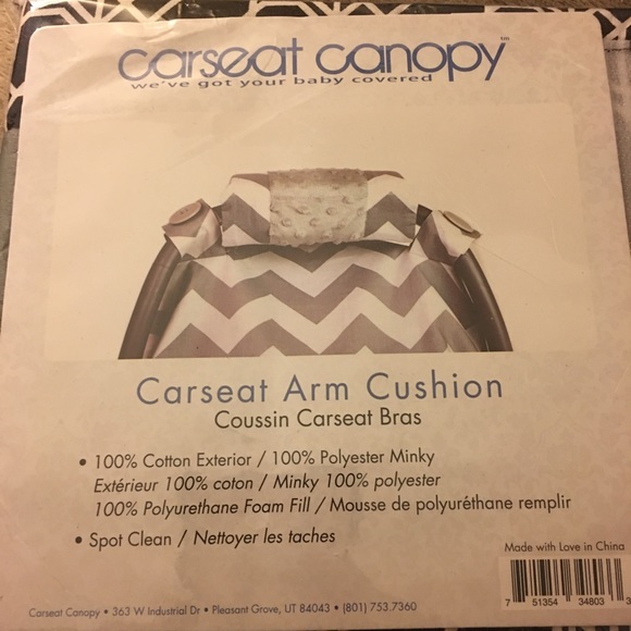 Car seat canopy plus arm cushion
