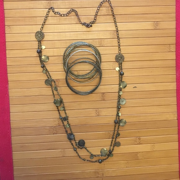 Brushed gold fashion jewelry