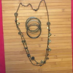 Brushed gold fashion jewelry