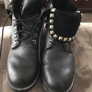FRYE black studded boots
