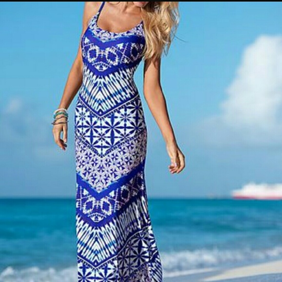 Venus Swimwear Blue/White Tribal Maxi