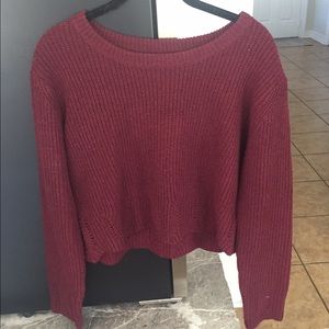 Maroon Cropped Sweater Never Worn