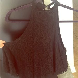 Urban Outfitters Kimichi Blue Lace Halter Crop Top