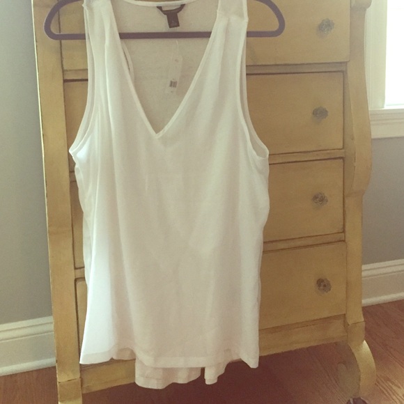 Dressy white tank top banana republic