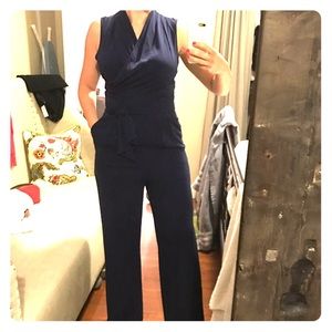 Navy Catherine Malandrino silk jumpsuit