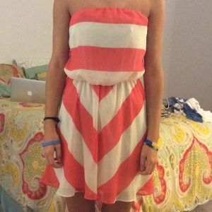 Pink and White Mini Dress