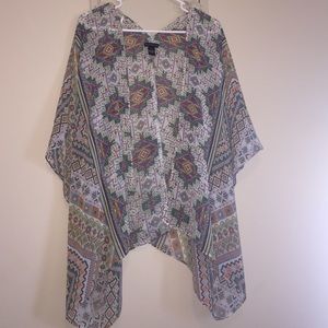 Green patterned kimono